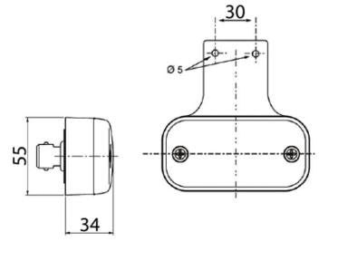 Vignal Seitenmarkierleuchte 12/24V 110x55x34mm