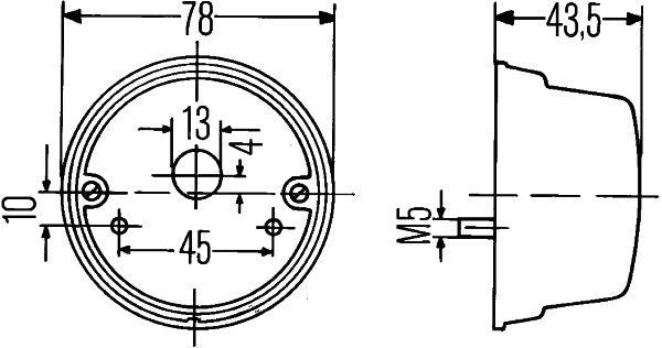 Hella Blink-/Positionsleuchte LKW li/re 78x44mm