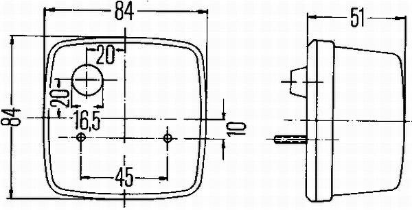 Hella Blink-/Positionsleuchte LKW li/re 84x51mm