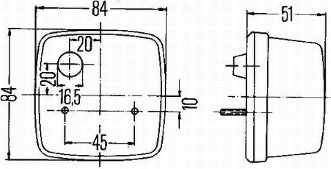 Hella Positionsleuchte weiss 84x84x51mm