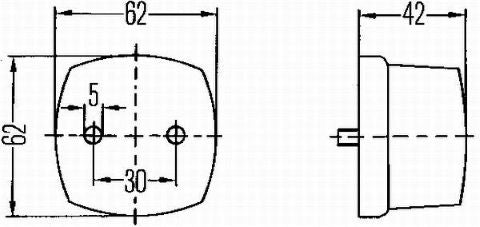 Hella Positionsleuchte weiss 62x62x42mm