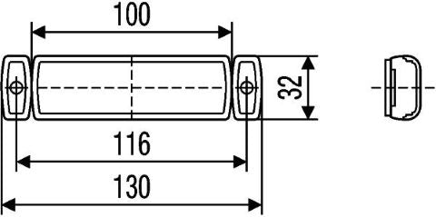 Hella Positionsleuchte weiss LED 24V 130x32mm