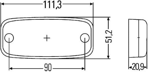 Hella Positionsleuchte weiss LED 24V 111x51mm