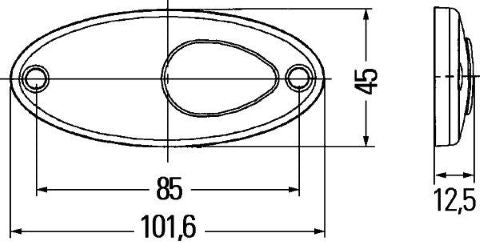 Hella Positionsleuchte weiss LED 12V 102x45mm
