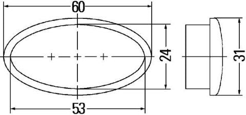 Hella Seitenmarkierleuchte LED 12V 60x24mm