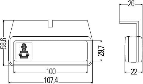 Hella Seitenmarkierleuchte LED 24V 108x59x22mm