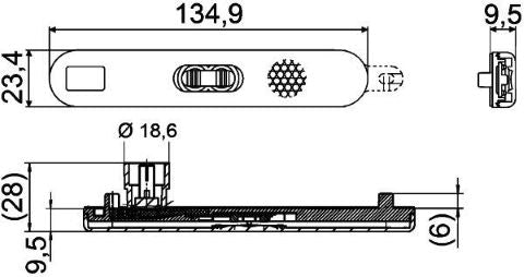 Hella Seitenmarkierleuchte LED 24V 135x23x9.5mm
