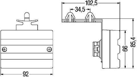 Hella Seitenmarkierleuchte 24V 91x66mm