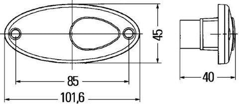 Hella Seitenmarkierleuchte 12V 102x45mm