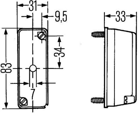 Hella Umrissleuchte schwarz/weiss 12/24V