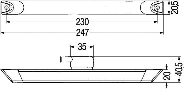 Hella Umrissleuchte rot LED 24V 247x21x20mm