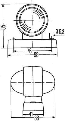 Hella Umrissleuchte rot/weiss 12/24V
