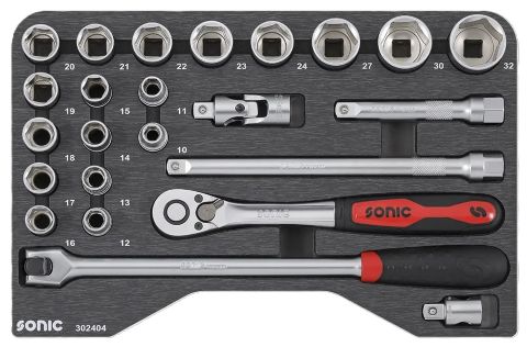Sonic Steckschlüssel Satz 1/2"A 24-tlg.