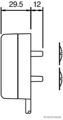 Seitenmarkierleuchte 12/24V 65x65x29.5mm