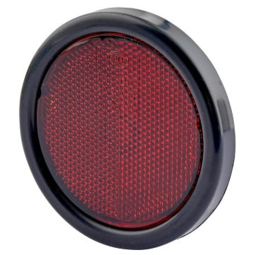 Rückstrahler m. Schr. rot rund 90mm