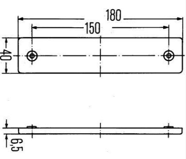 Rückstrahler rot 180x40mm mit Löcher