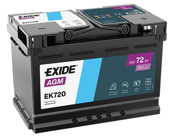 Exide Batterie AGM 12V 72AH 760A
