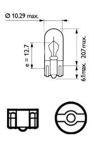 Glühbirne Xenon T10 12V 6W