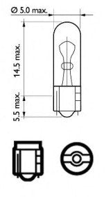 Glassockel Glühbirne W2.3W 12V 2.3W