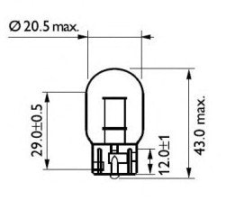 Glassockel Glühbirne W21W 12V 21W