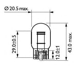 Glassockel Glühbirne 12V 21/5W