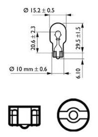 Glassockel Glühbirne W16W 12V 16W
