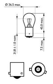 Glühbirne PR21W 12V 21W