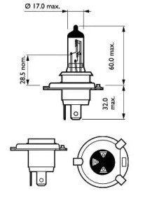 Glühbirne H4 12V 60/55W