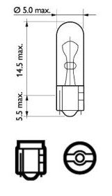Glassockel Glühbirne W1.2W 12V 1.2W