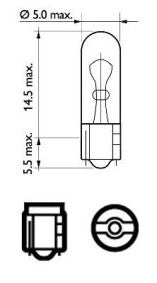 Glassockel Glühbirne T51W 12V 1W